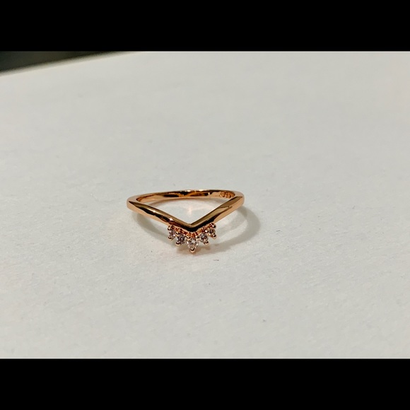 Pandora rose gold Tiara Wishbone ring 188282CZ - Picture 5 of 8